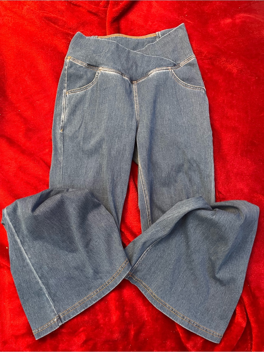 HALARA Blue High-Waist Flare Jeans